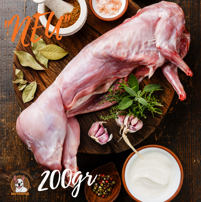 Kaninchen gemischt mit Karotte 200g ab pro Wurst nur 5.60.-  "Tiefgekühlt"