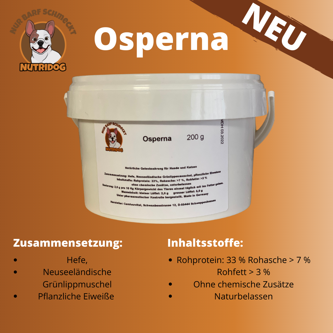 Osperna 200gr - Natural joint food for dogs and cats.